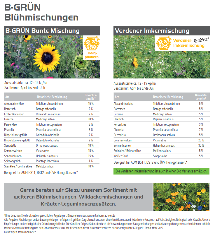 Blüh- und Wildackerflächen